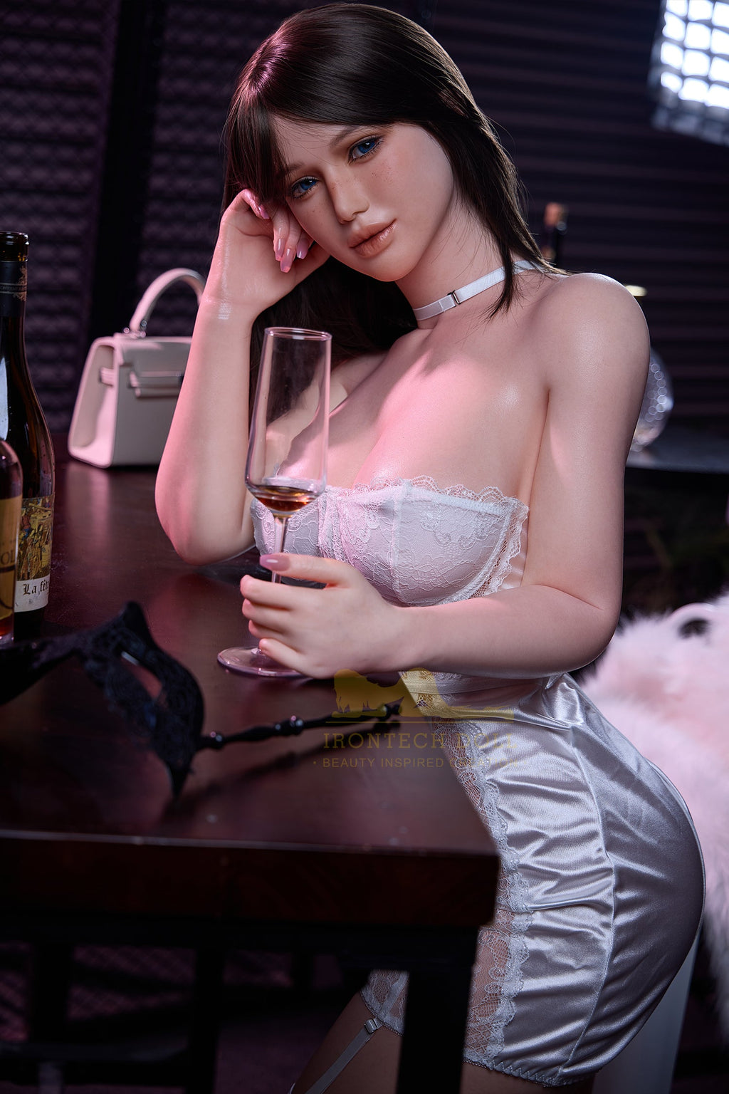 Celine 164cm (5ft4) E-Cup Natural skin seamless neck AIO body Real Life Silicone Sex Doll - IronTech Doll®