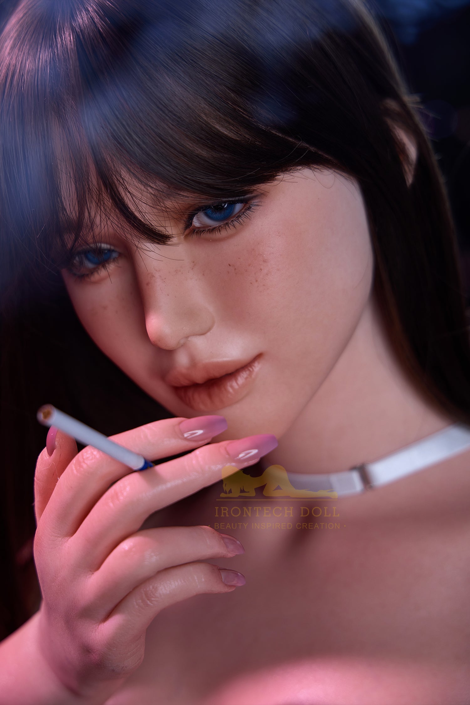 Celine 164cm (5ft4) E-Cup Natural skin seamless neck AIO body Real Life Silicone Sex Doll - IronTech Doll®