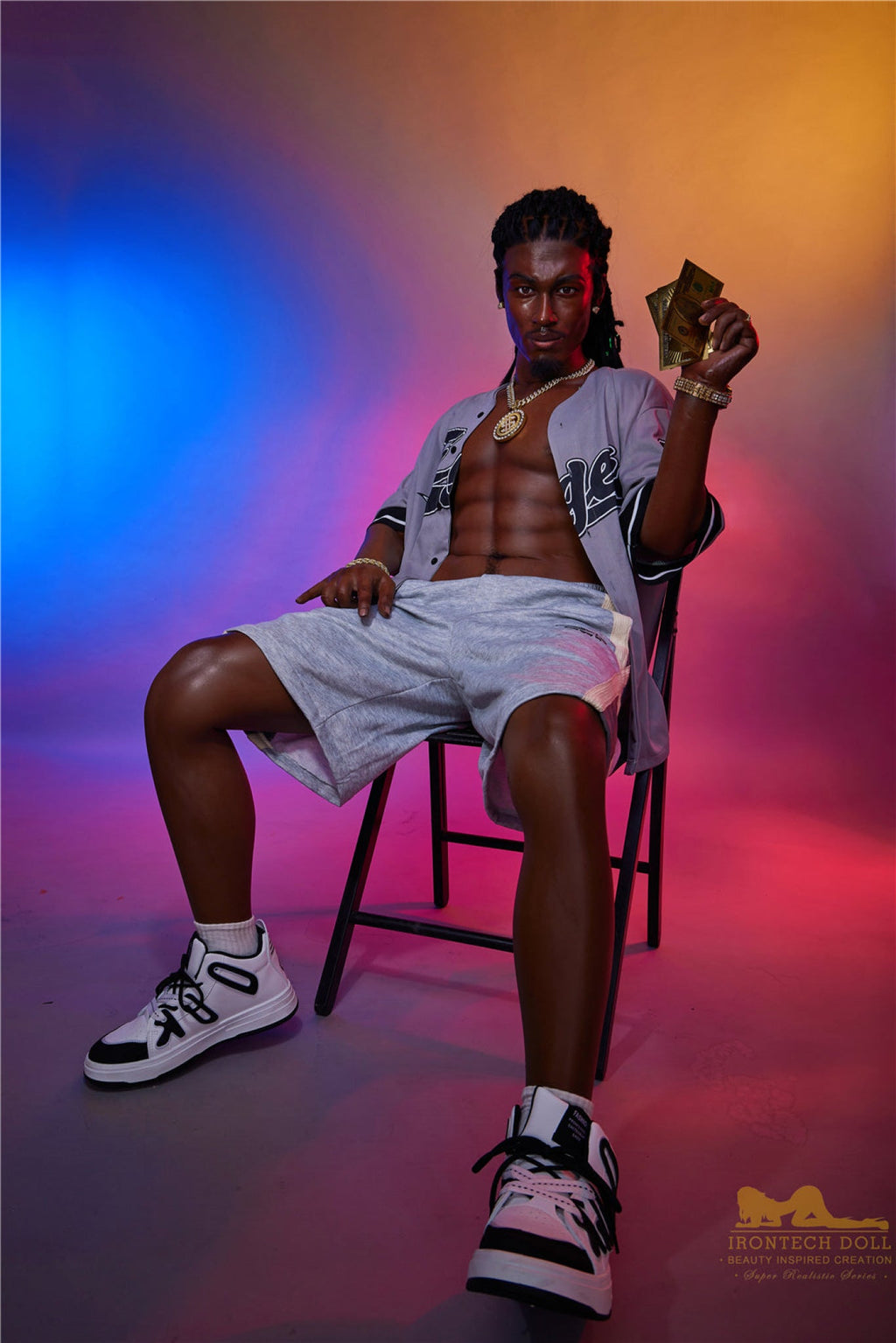 Bill  170cm(5ft7)  Ebony Silicone Male Sex Doll - IronTech Doll®