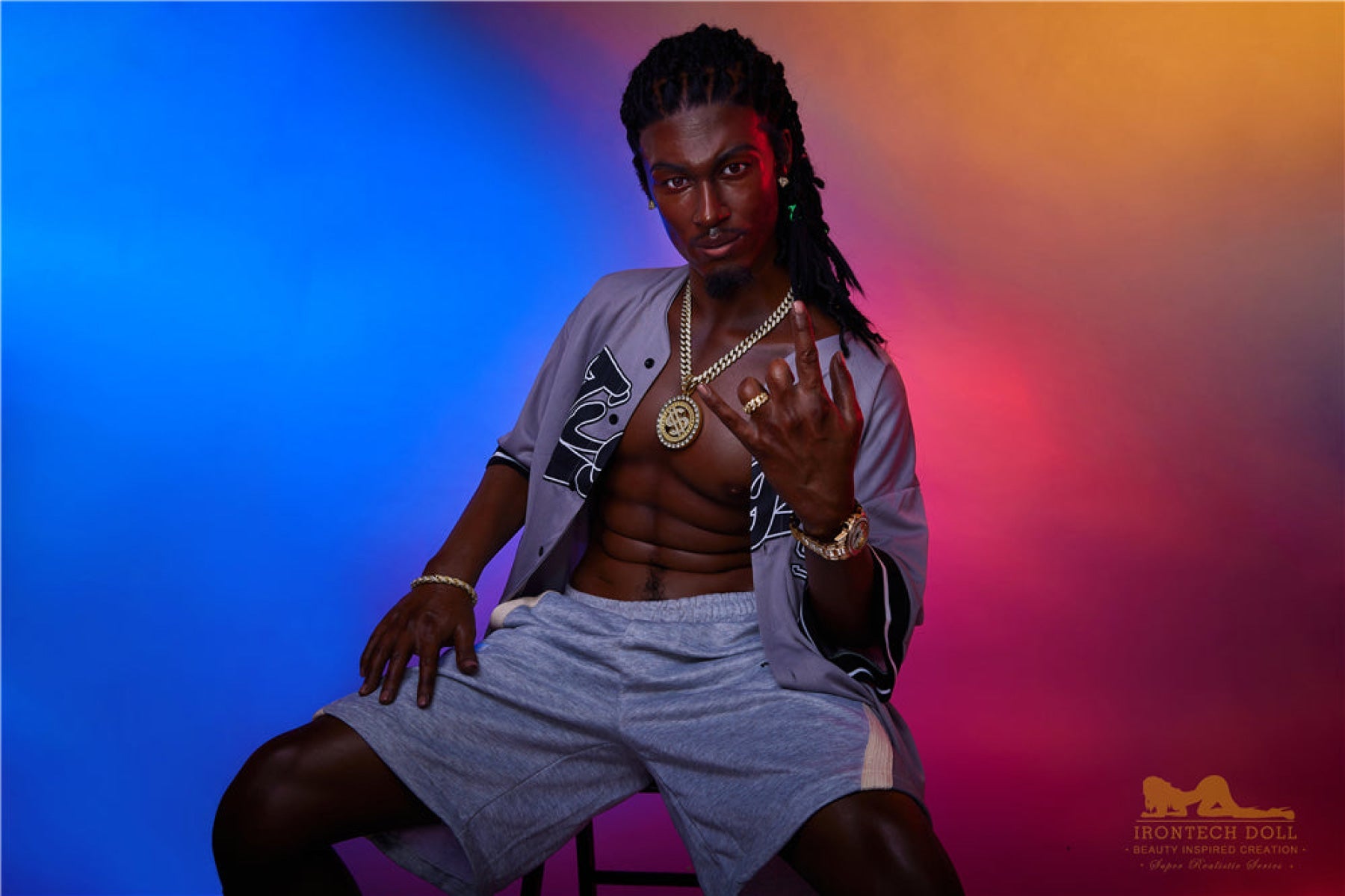 Bill  170cm(5ft7)  Ebony Silicone Male Sex Doll - IronTech Doll®