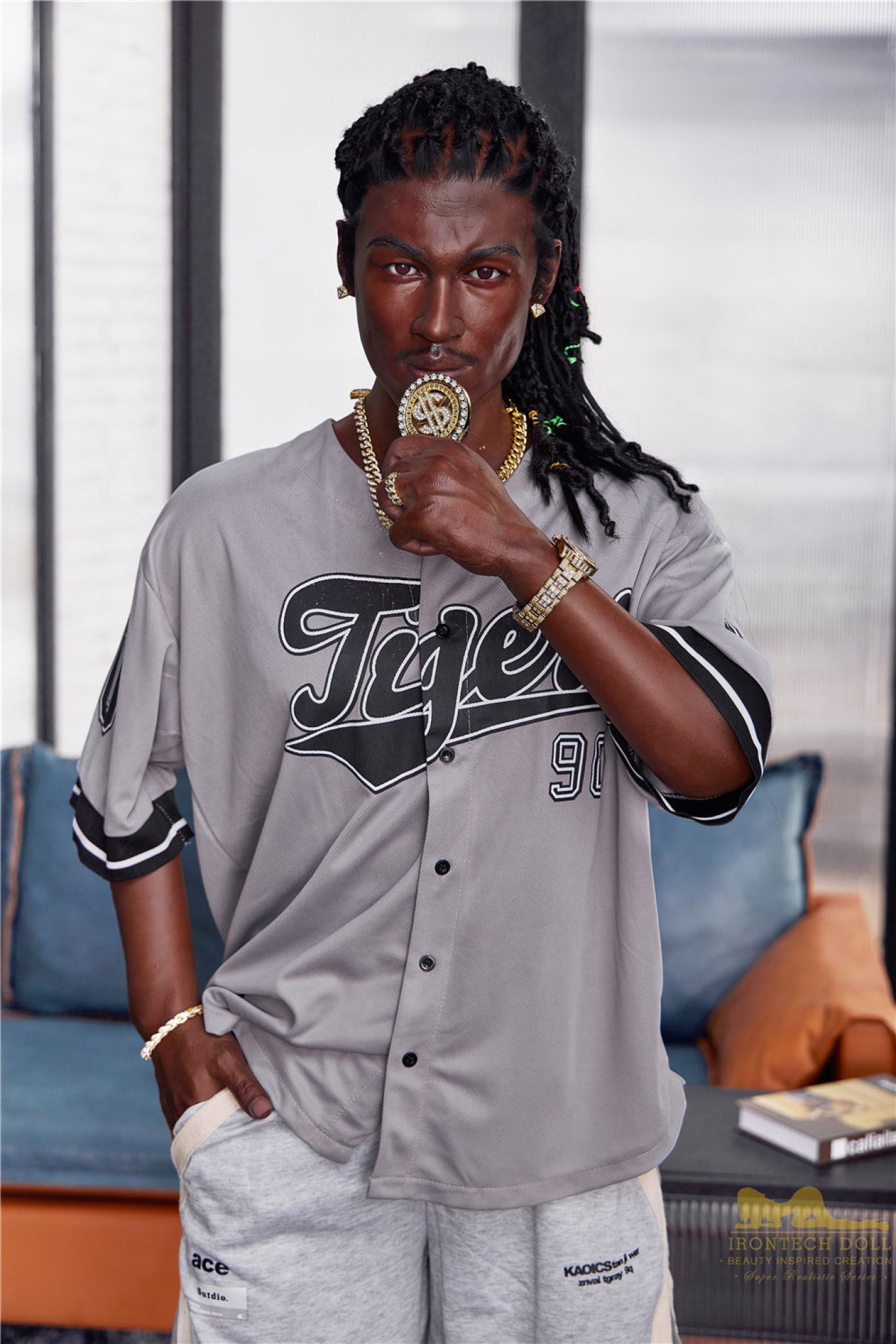 Bill  170cm(5ft7)  Ebony Silicone Male Sex Doll - IronTech Doll®