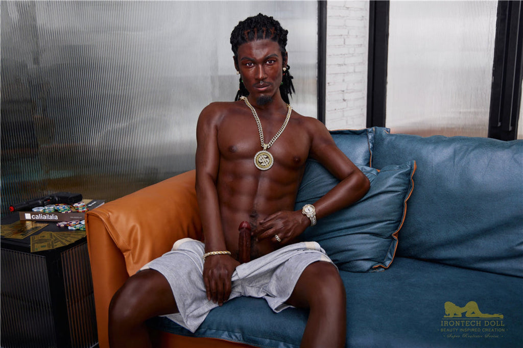 Bill  170cm(5ft7)  Ebony Silicone Male Sex Doll - IronTech Doll®