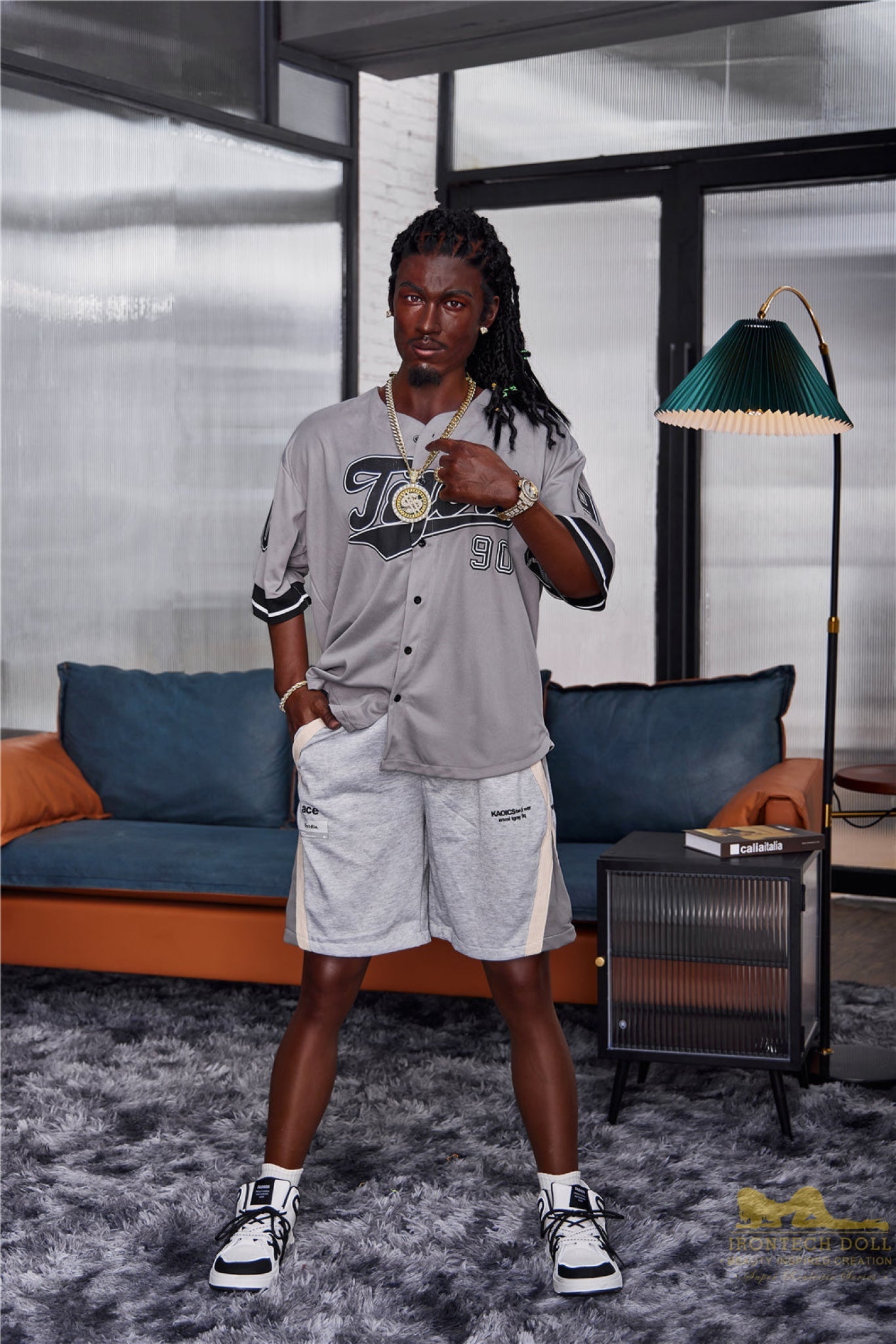 Bill  170cm(5ft7)  Ebony Silicone Male Sex Doll - IronTech Doll®