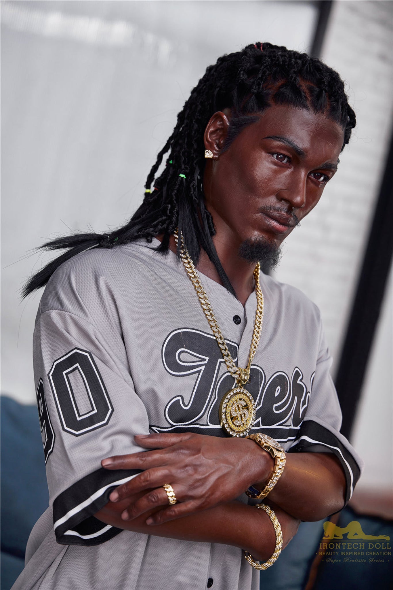 Bill  170cm(5ft7)  Ebony Silicone Male Sex Doll - IronTech Doll®