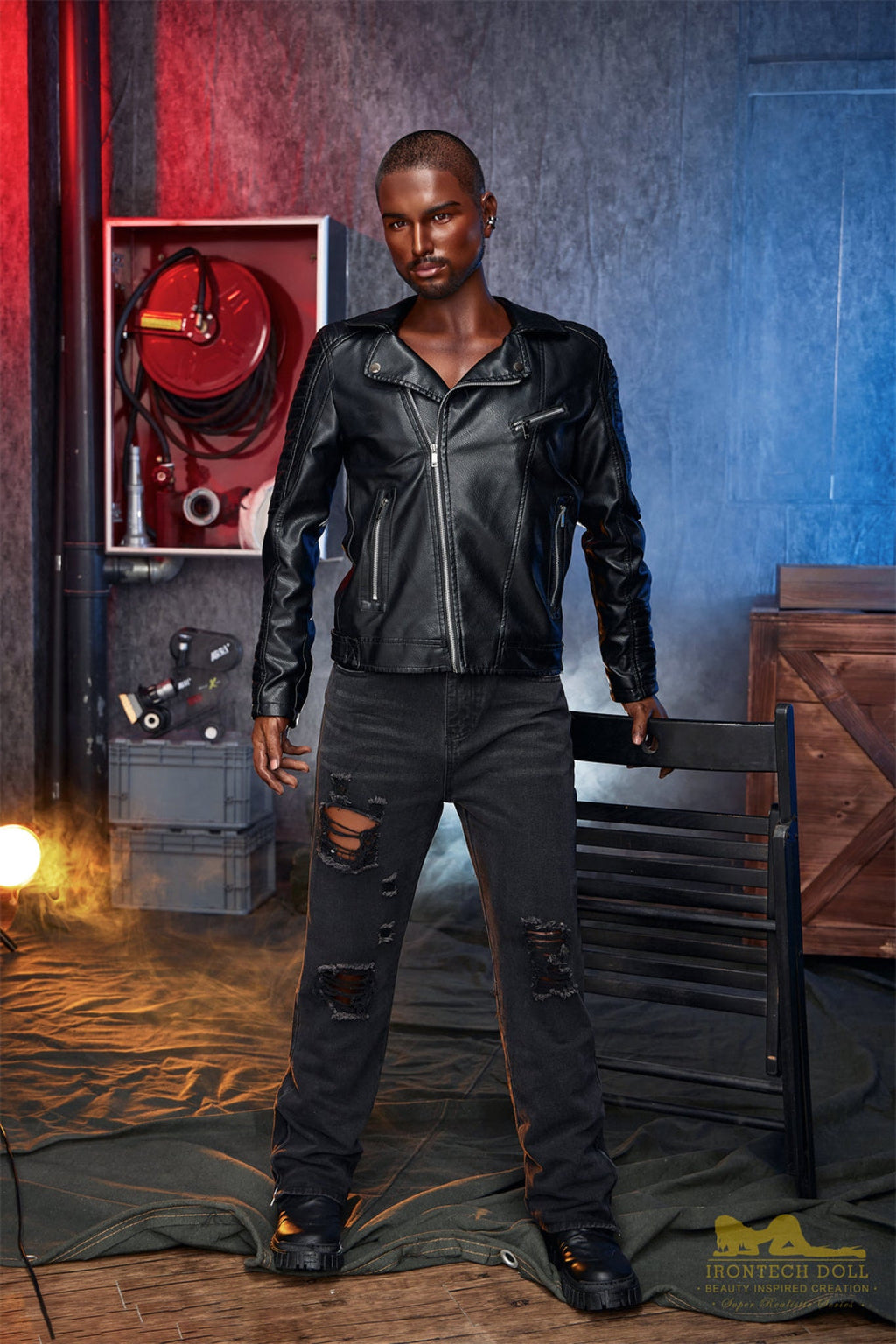 Kevin 170cm(5ft7)  Ebony Silicone Male Sex Doll - IronTech Doll®