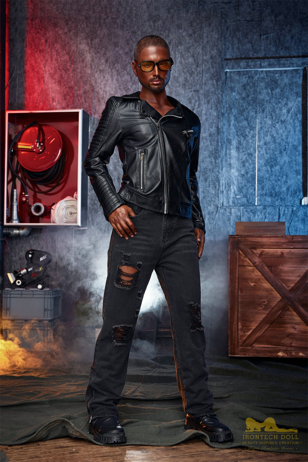 Kevin 170cm(5ft7)  Ebony Silicone Male Sex Doll - IronTech Doll®