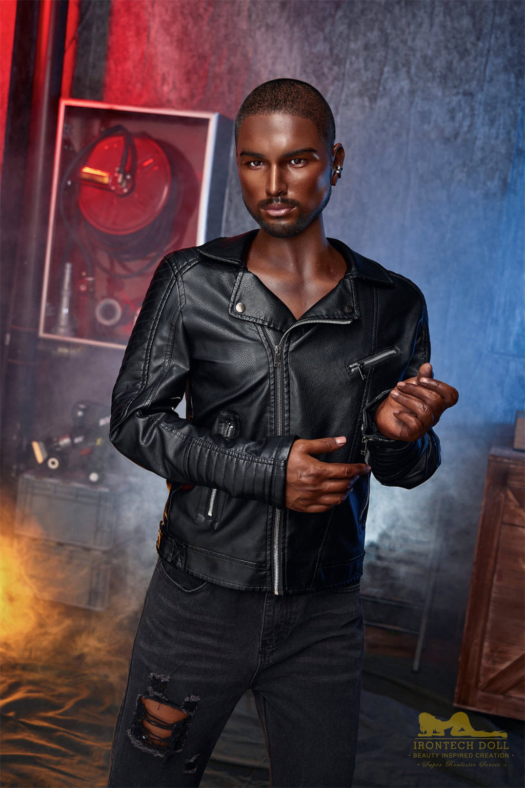 Kevin 170cm(5ft7)  Ebony Silicone Male Sex Doll - IronTech Doll®