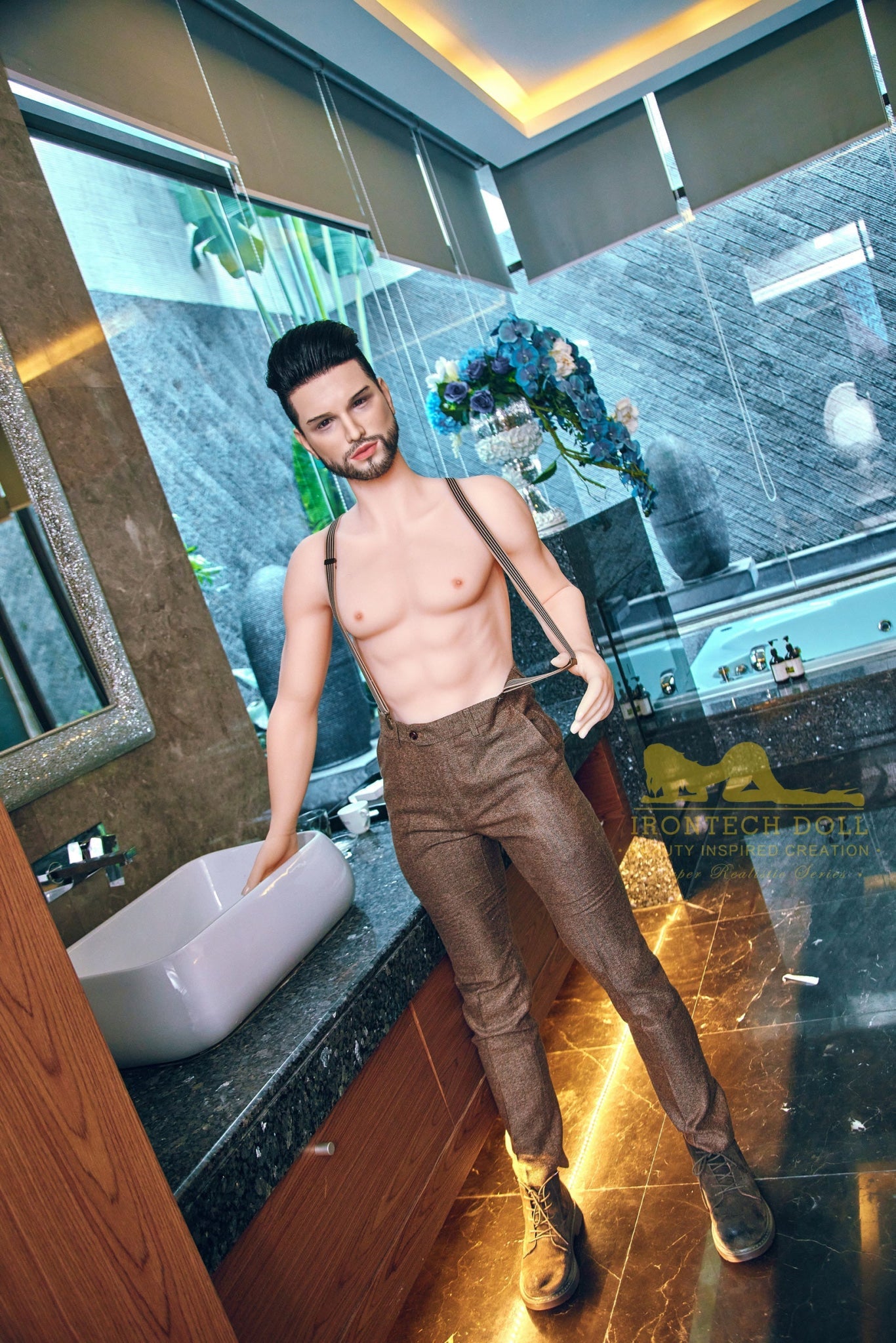 Kevin 162cm(5ft3) TPE body and silicone head Hybrid Male Sex Doll - Iron Tech Doll