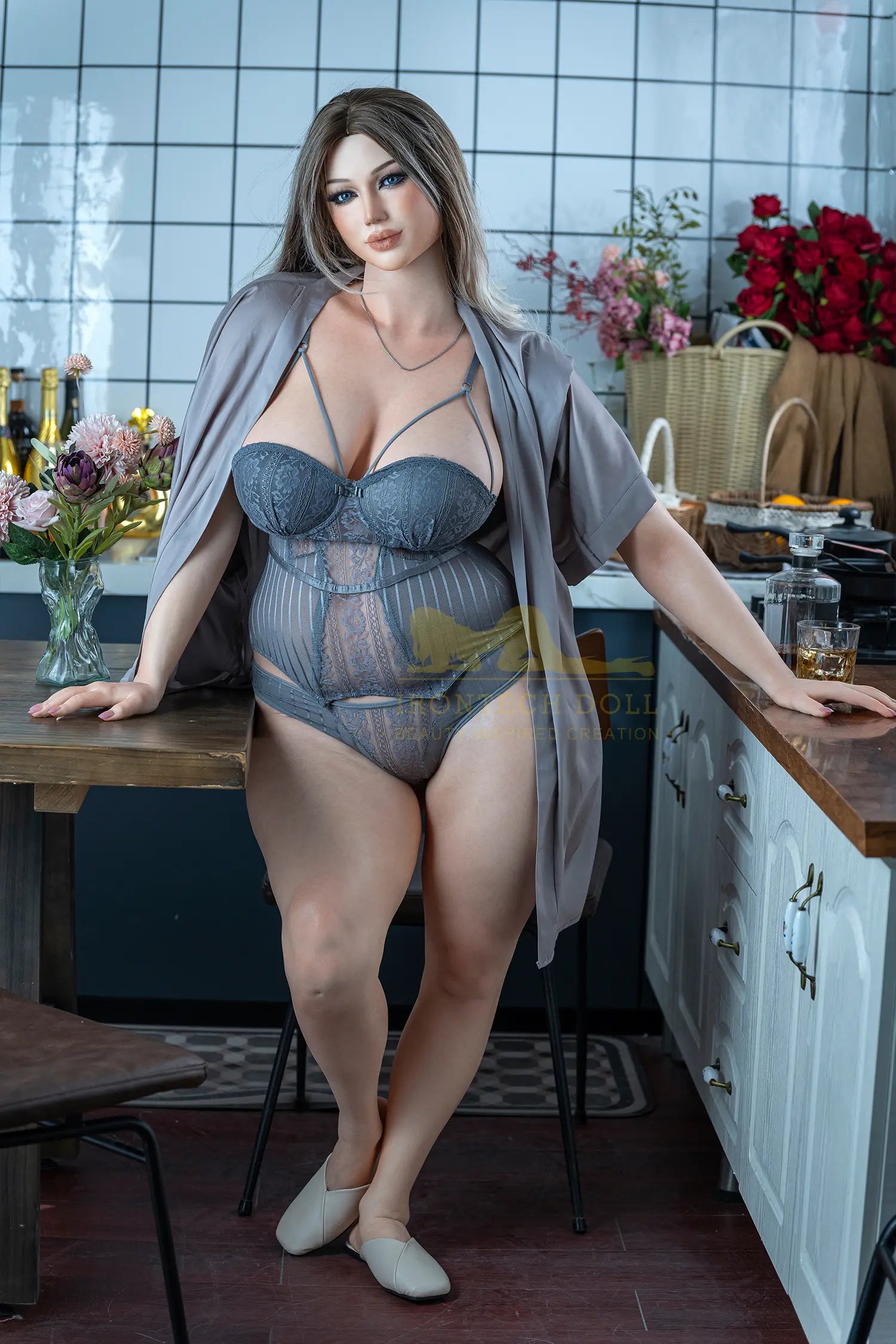 Celine 162cmplus (5ft3) F-Cup BBW Premium Silicone Sex Doll - Super Realistic Series - IronTech Doll