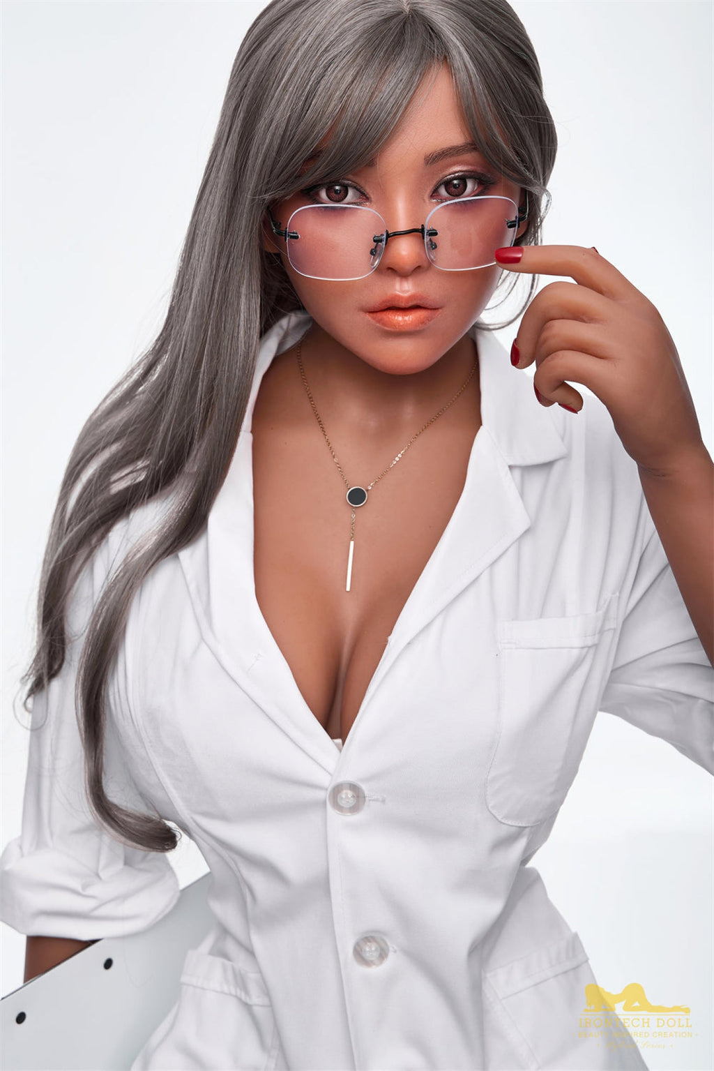 Eileen 164cmplus (5ft4) F-Cup Dark Tanned Realistic Silicone Head + TPE Body - IronTech Doll®