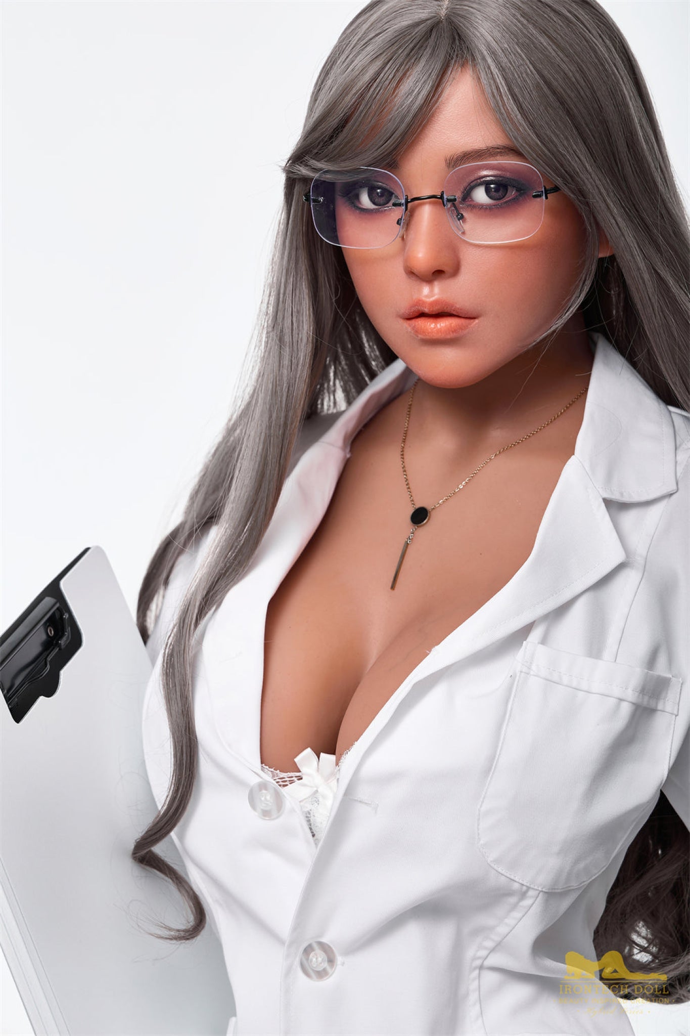 Eileen 164cmplus (5ft4) F-Cup Dark Tanned Realistic Silicone Head + TPE Body - IronTech Doll®