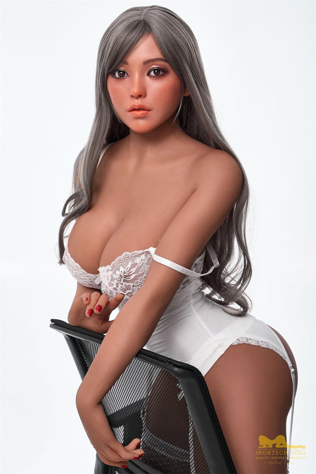 Eileen 164cmplus (5ft4) F-Cup Dark Tanned Realistic Silicone Head + TPE Body - IronTech Doll®